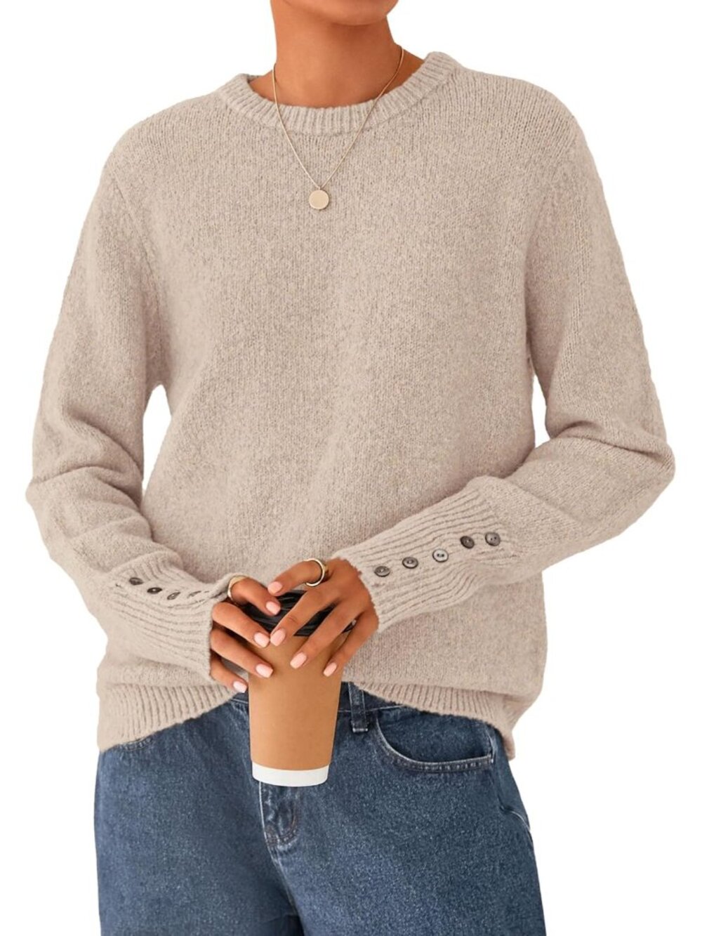 Chic Fall Cozy Ribbed Knit Sweater for Women